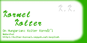 kornel kolter business card
